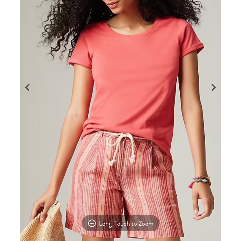 NWT J.Jill Striped Shorts, Sz 14, Rope Belt, Slash Side Pockets - Picture 9 of 9